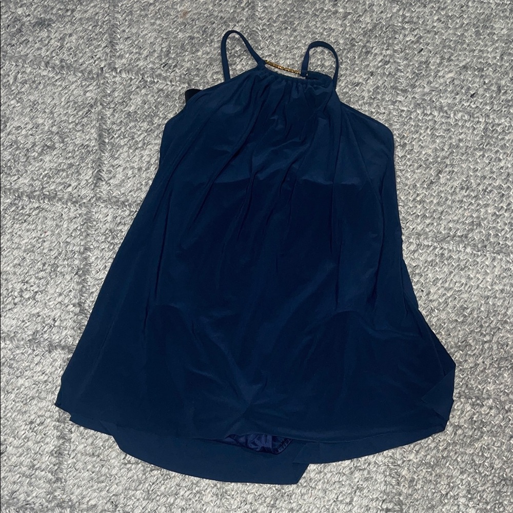 Stylish Navy Blue One Piece Swimsuit